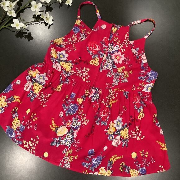 Torrid Floral Sweetheart Challis Racerback Swing Tank Top Babydoll Empire Waist - Picture 11 of 16